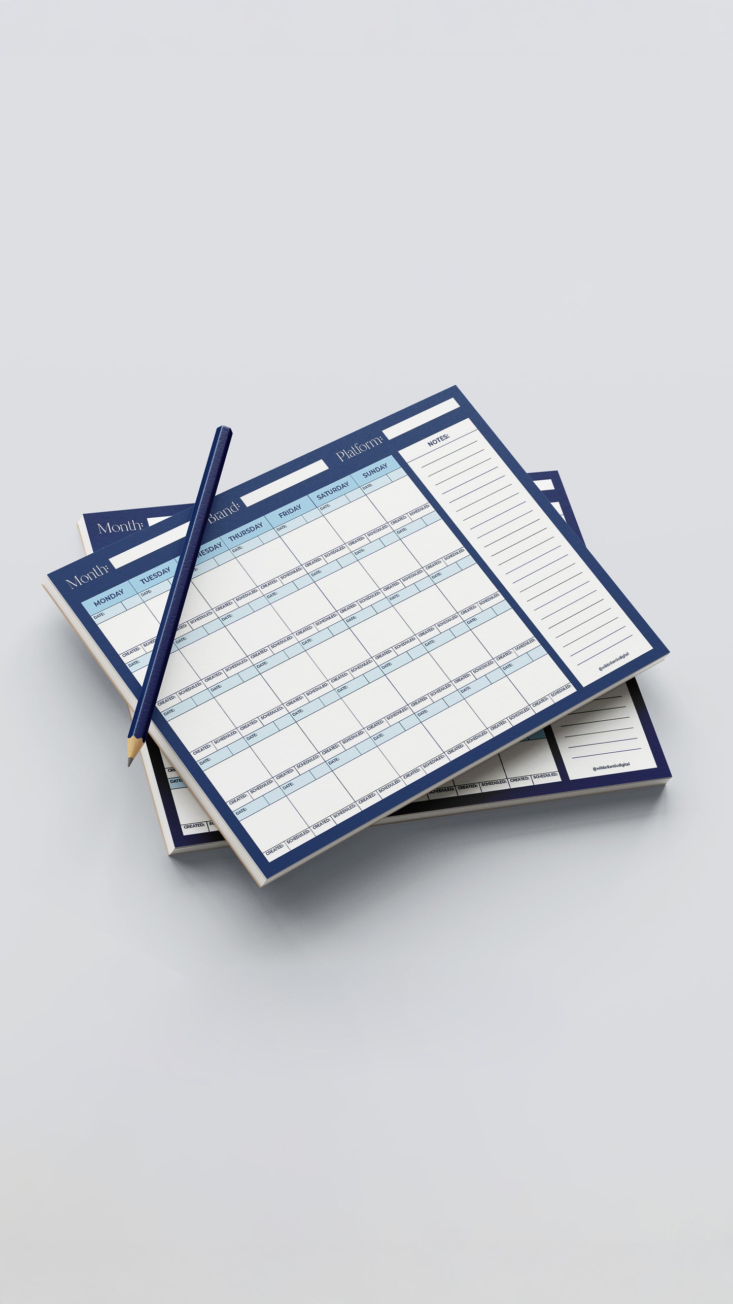 Monthly Social Media Desk Planner