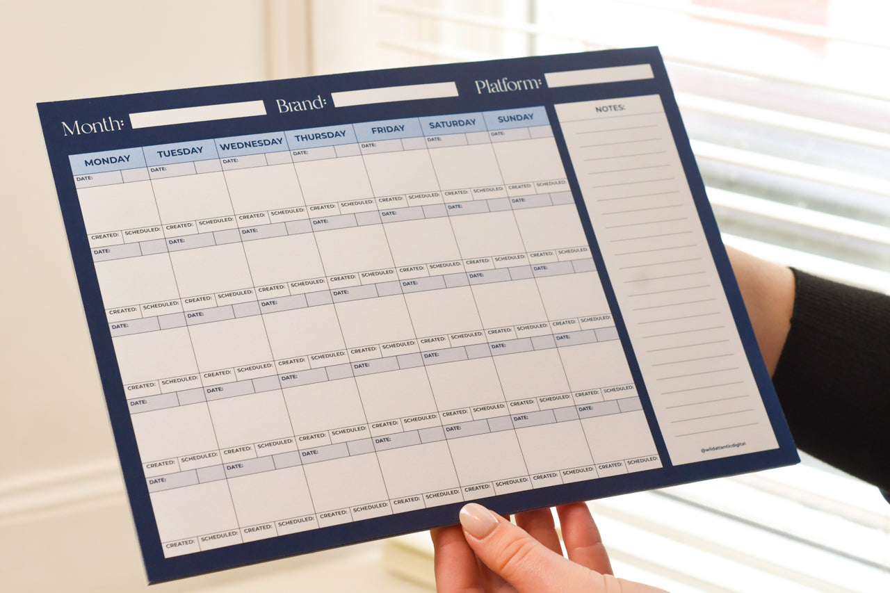 Monthly Social Media Desk Planner